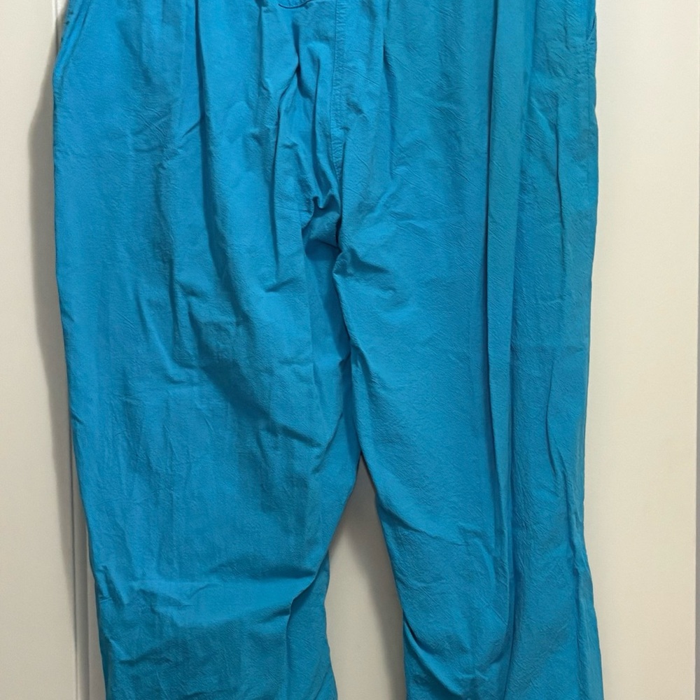 Alfred Dunner Teal Cotton Pants - Picture 3 of 9